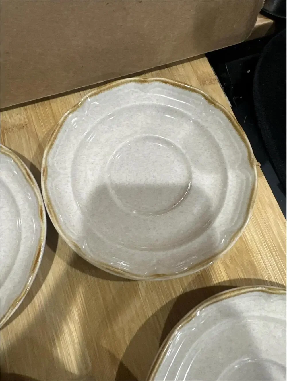 VTG 6 International China Co Endura Collection Saucers Plates Stoneware Japan 6